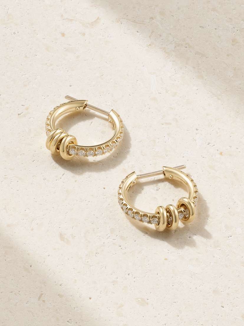 Spinelli Kilcollin Ara 18-karat Gold Diamond Hoop Earrings