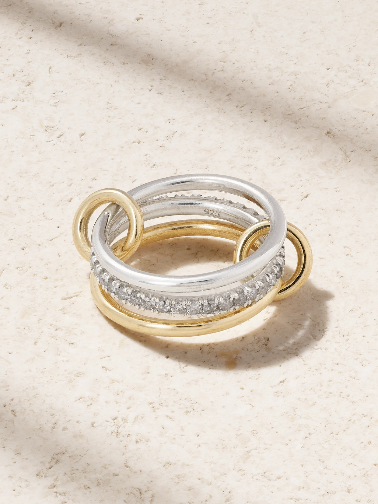 Spinelli Kilcollin Tigris 18-karat Gold, Sterling Silver And Diamond Ring