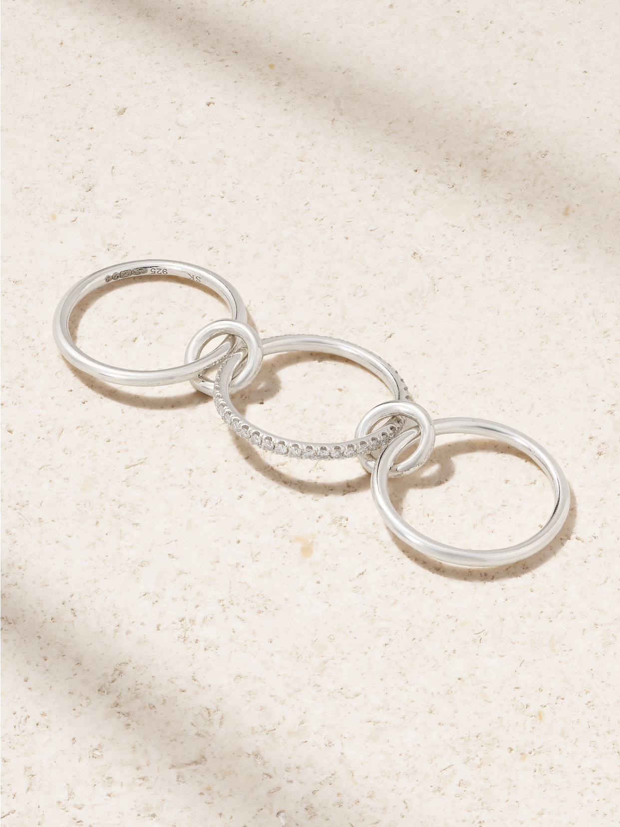 Spinelli Kilcollin Sonny Sterling Silver Diamond Ring In Metallic