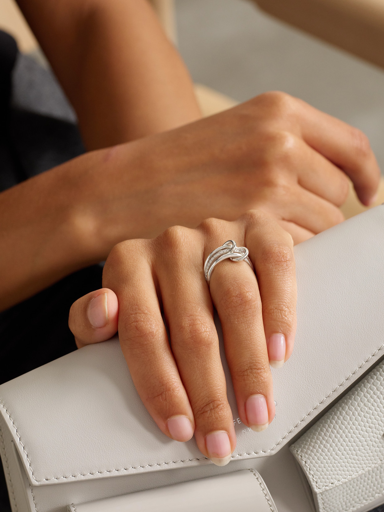 Spinelli Kilcollin Sonny Sterling Silver Diamond Ring In Metallic