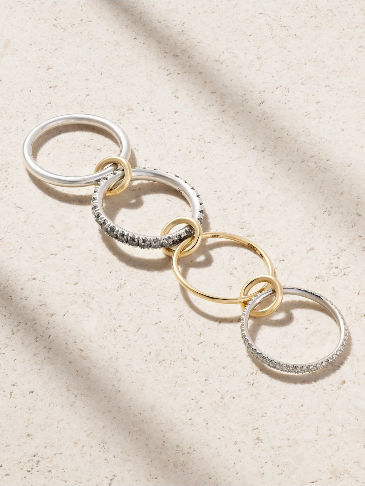 Spinelli Kilcollin Arla Sterling Silver And 18-karat Gold Diamond Ring In Metallic