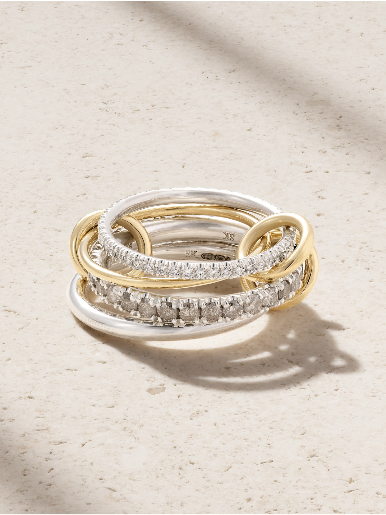 Spinelli Kilcollin Arla Sterling Silver And 18-karat Gold Diamond Ring In Metallic