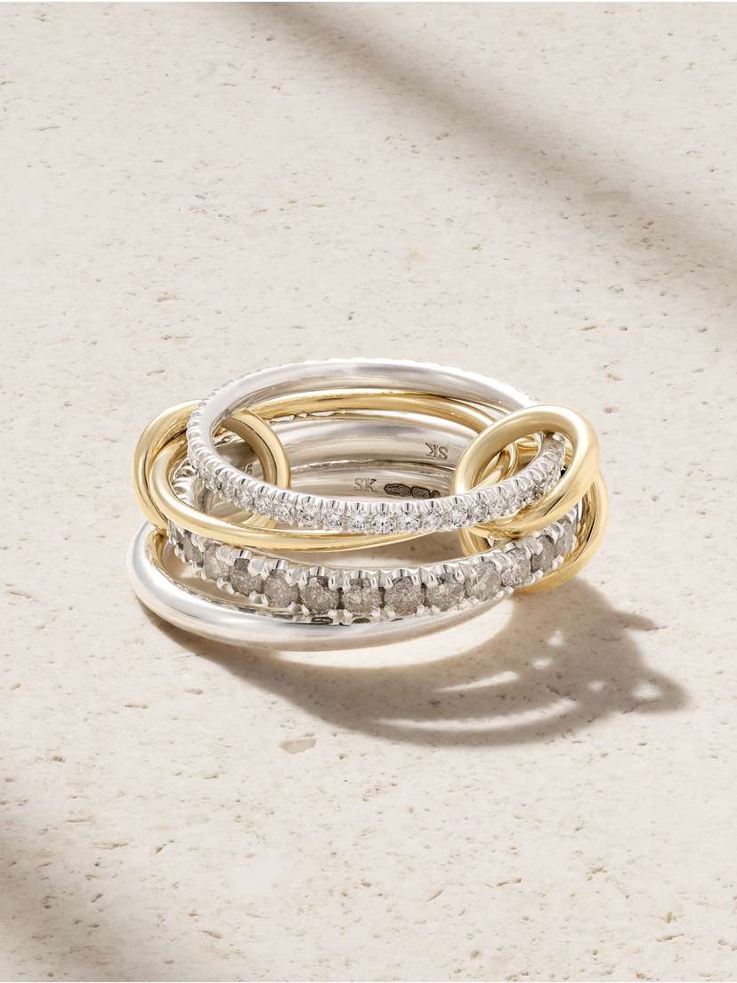 Spinelli Kilcollin Arla Sterling Silver And 18-karat Gold Diamond Ring