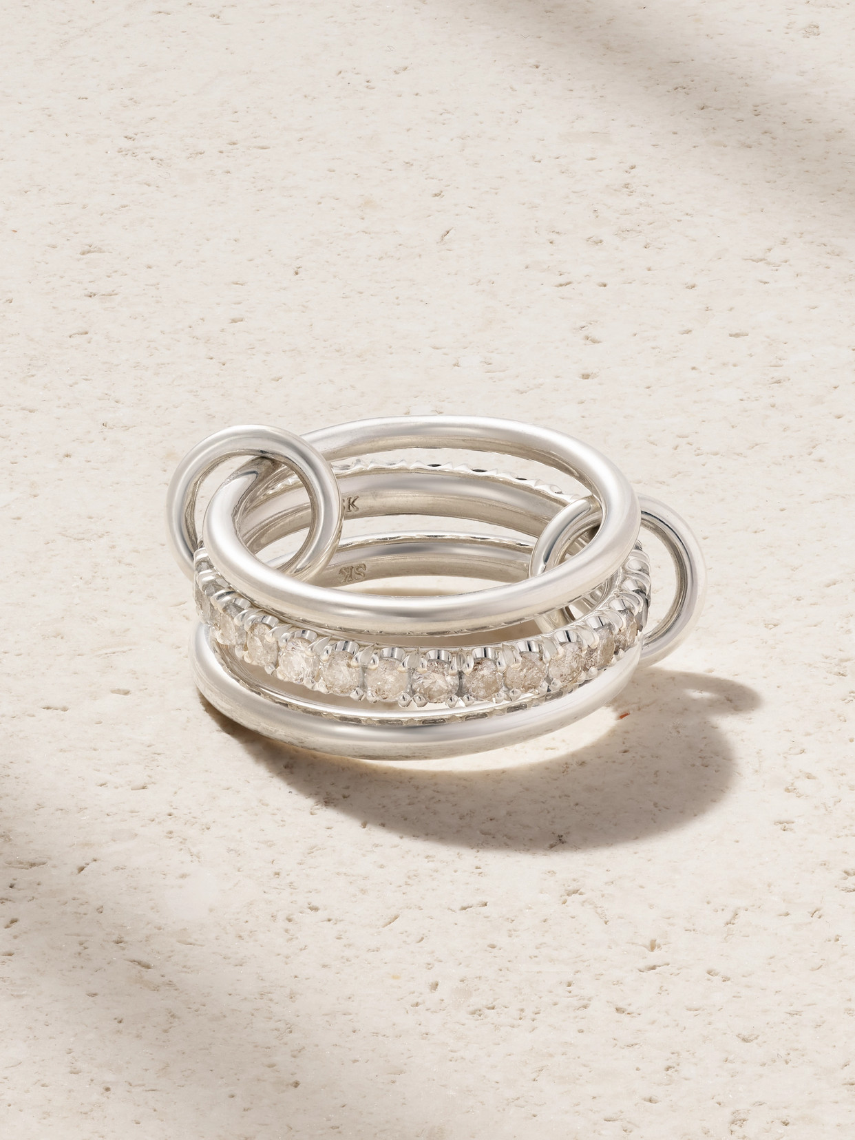 Spinelli Kilcollin Petunia Sterling Silver Diamond Ring In Metallic