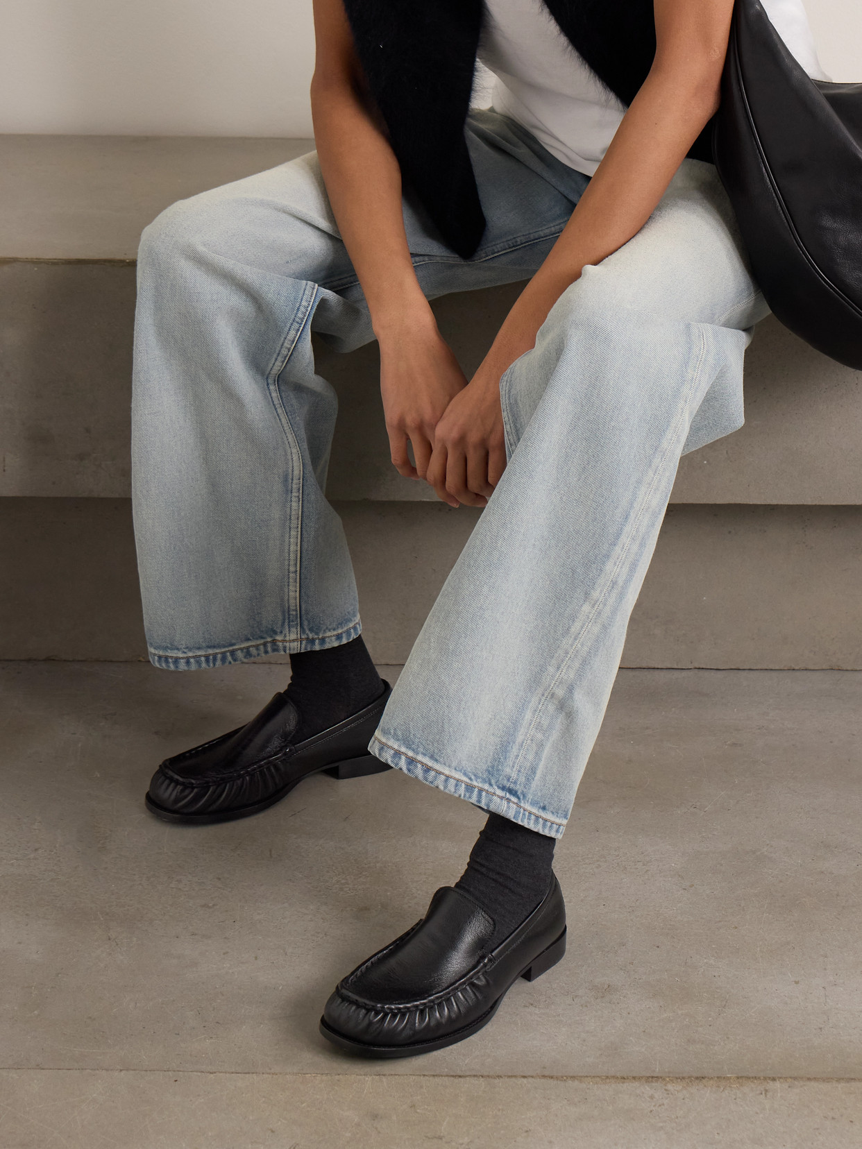 Cdlp Set Of Six Intarsia Cotton-blend Socks In Gray