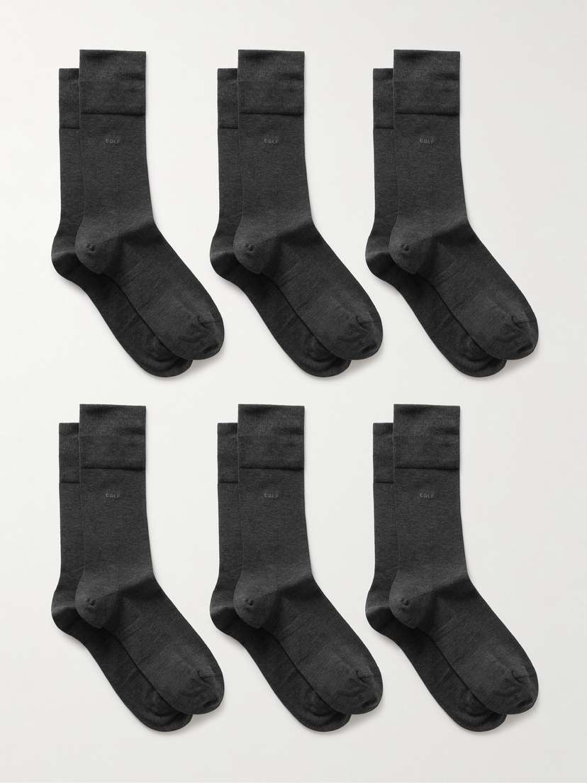 CDLP Set Of Six Intarsia Cotton-blend Socks