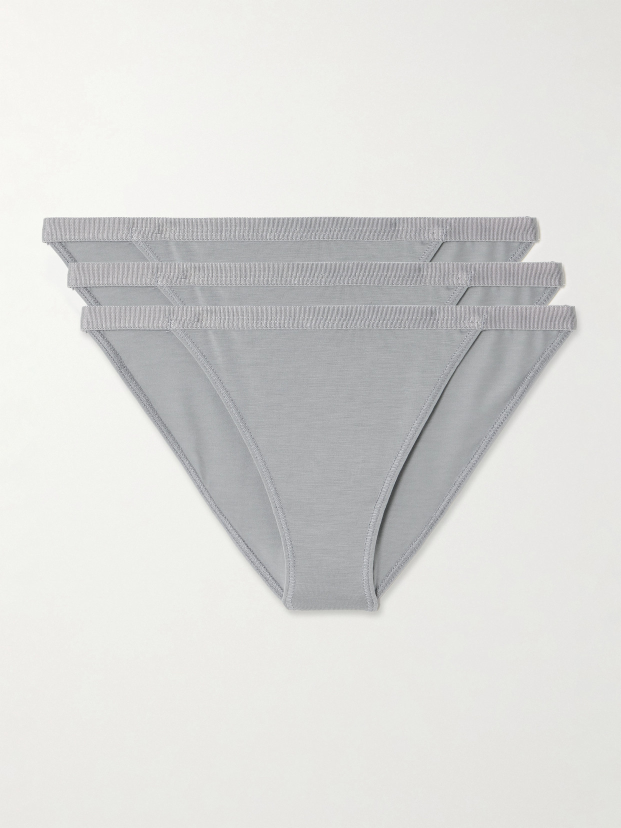 Cdlp Set Of Three Stretch-tencel™ Lyocell Briefs In Gray