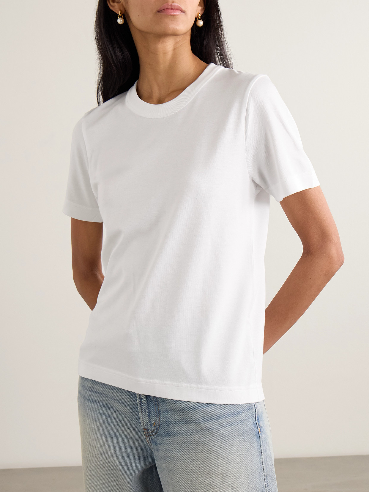 Cdlp Tencel™ Lyocell And Cotton-blend T-shirt In White