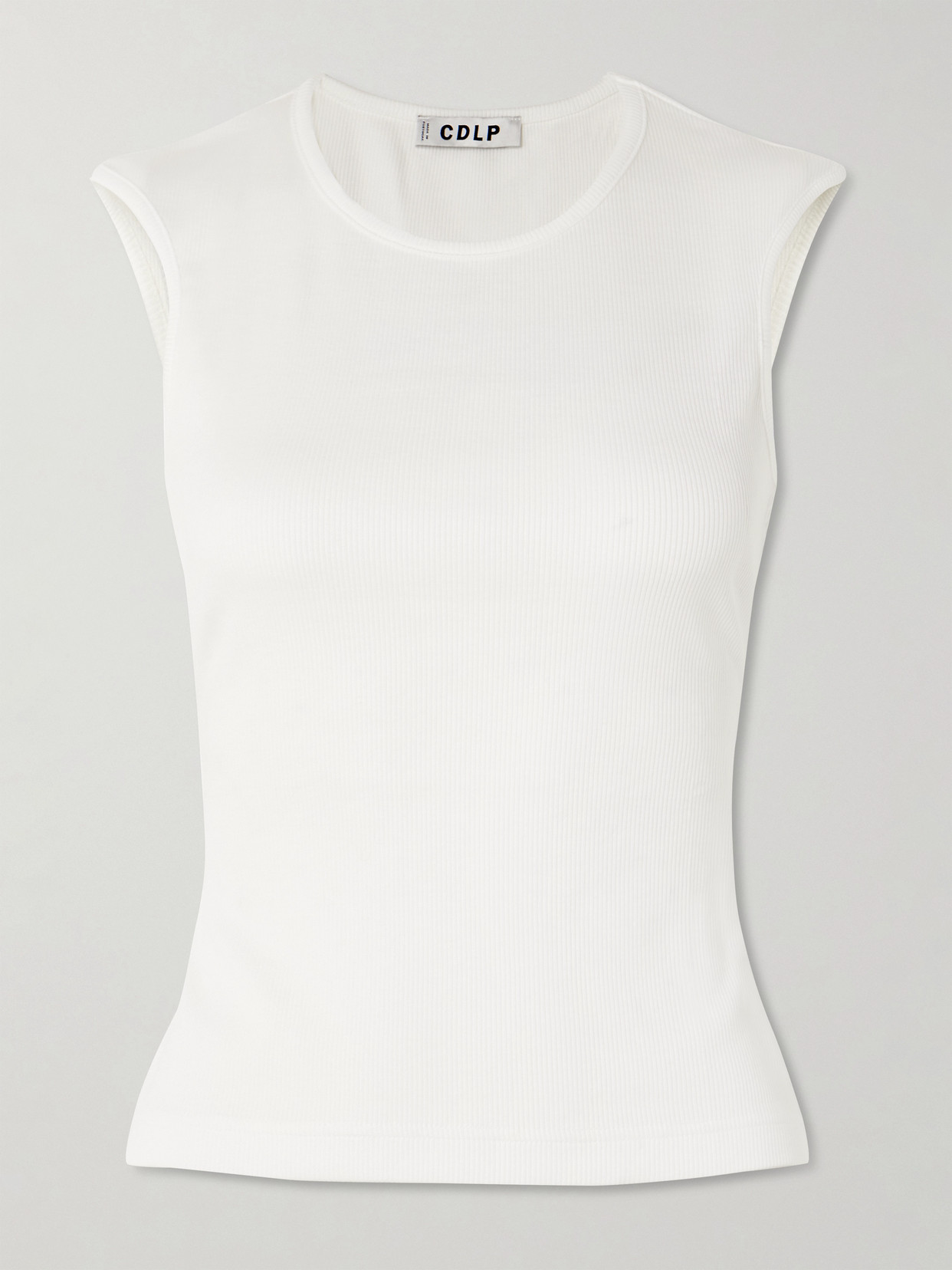 Cdlp Ribbed Tencel™ Lyocell And Cotton-blend Jersey Tank In White