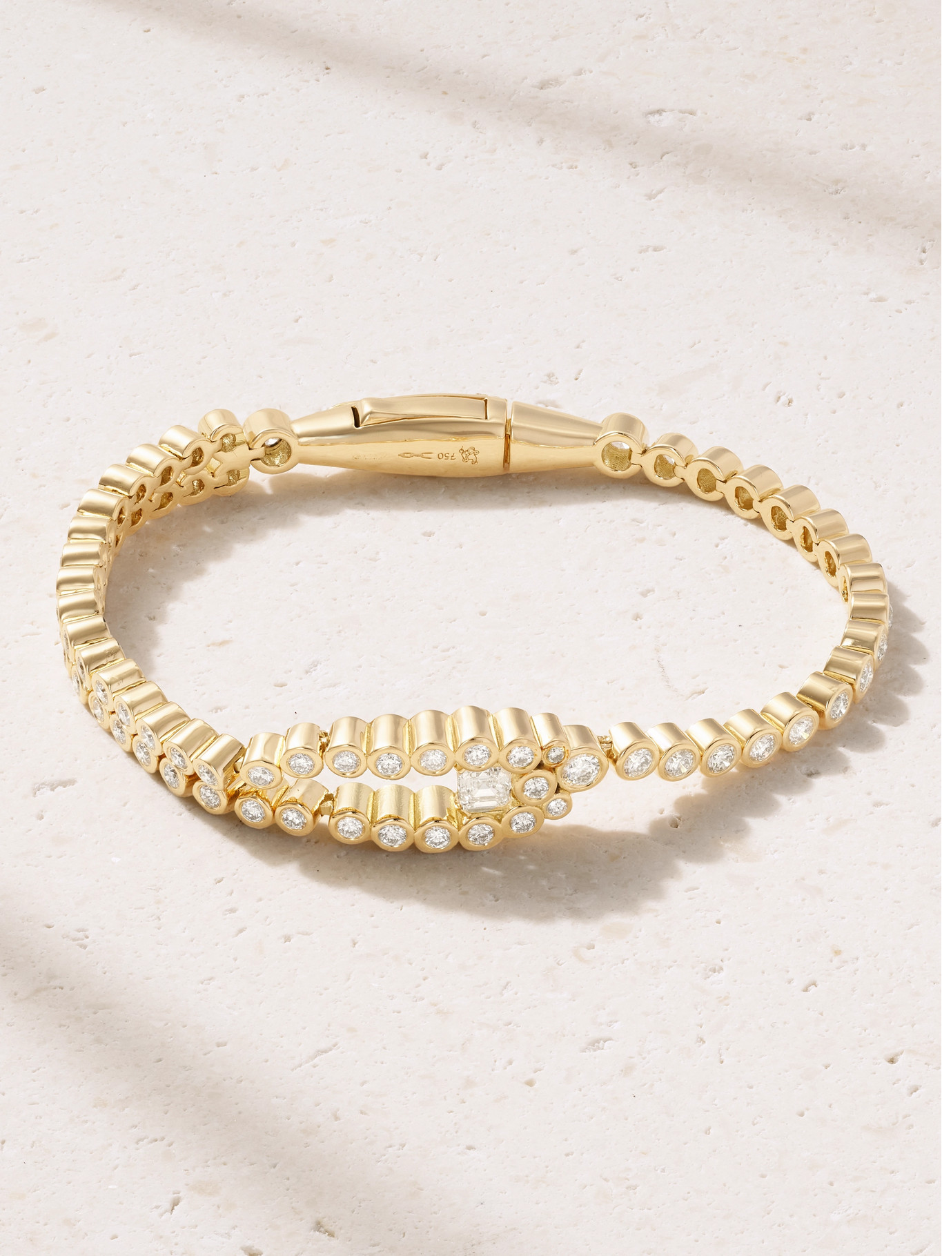 Tension 18-karat gold diamond tennis bracelet