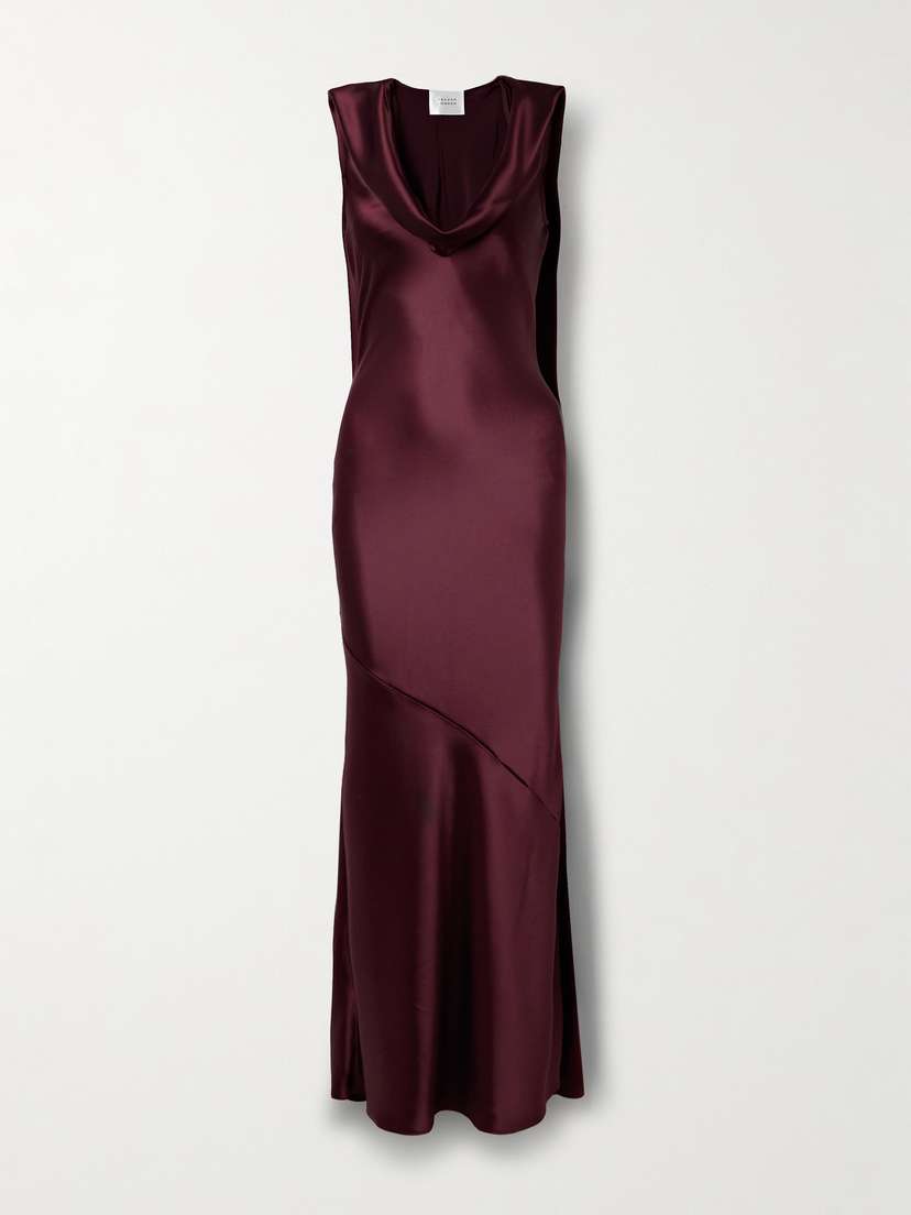 Galvan Delphinus Draped Satin Gown