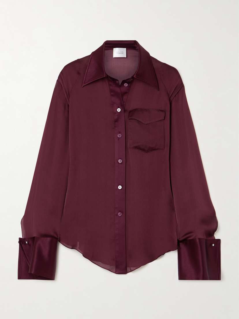 Galvan Strata Silk-satin And Chiffon Blouse