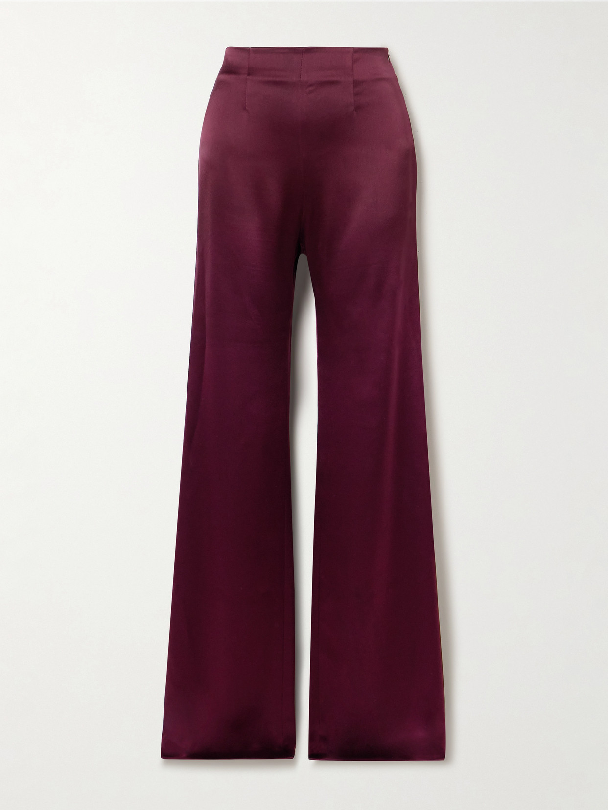 Galvan Sister Moon Satin Wide-leg Pants In Burgundy