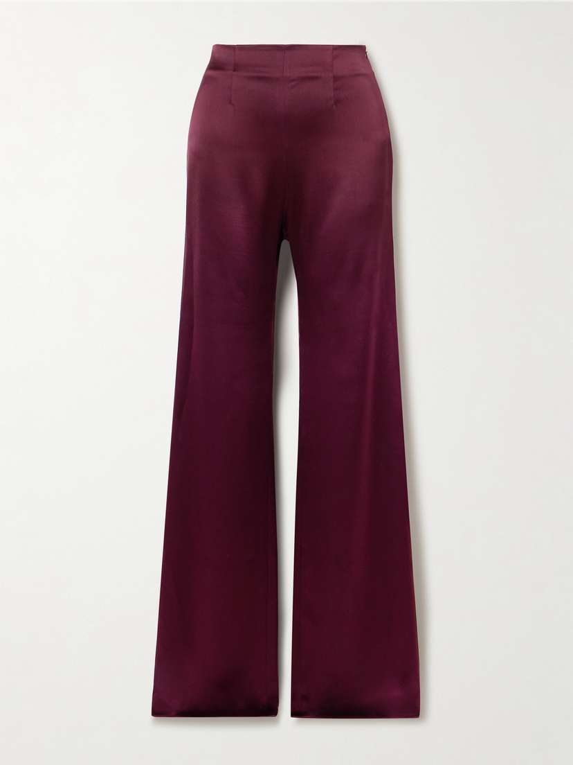 Galvan Sister Moon Satin Wide-leg Pants