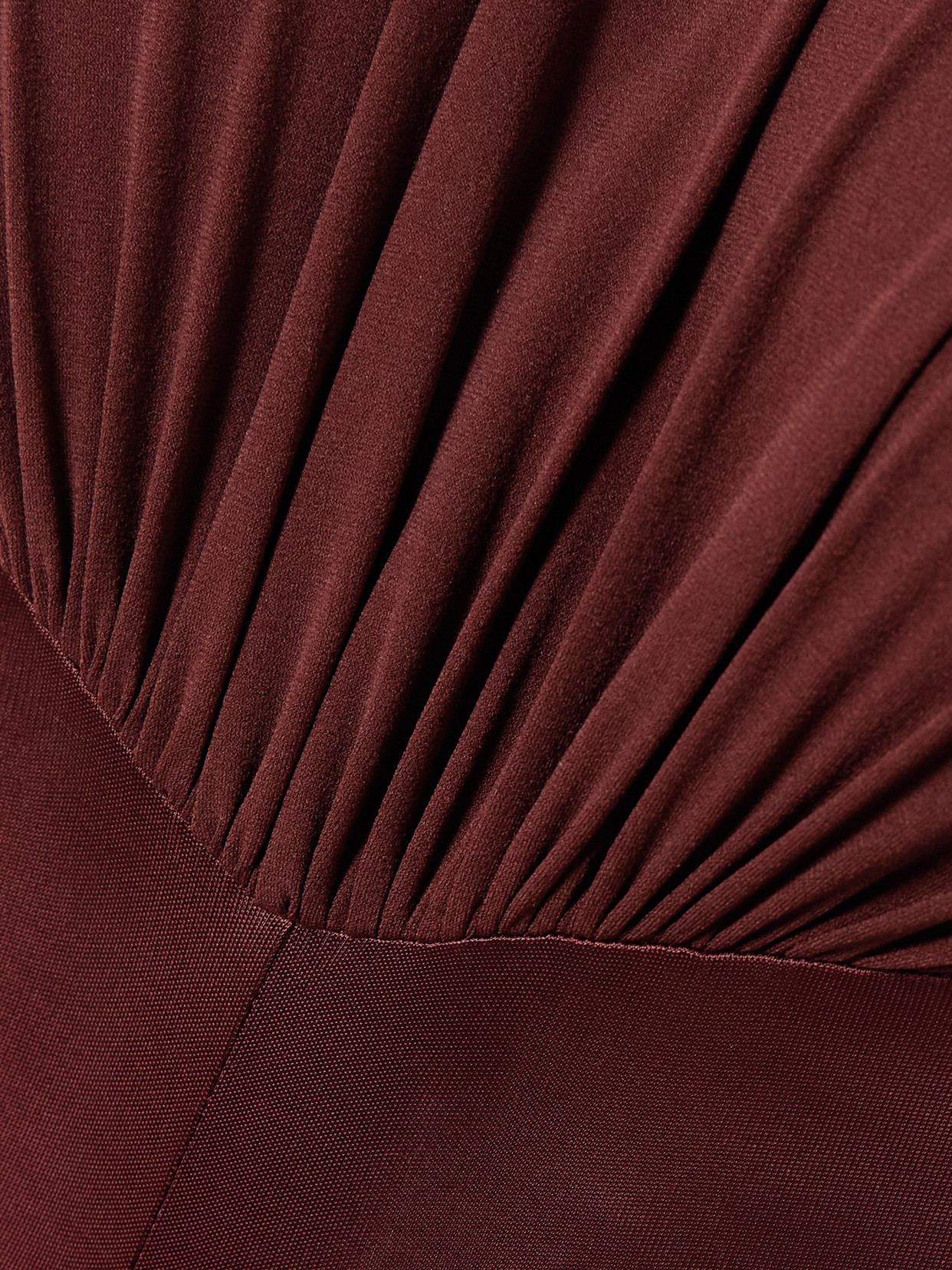 Galvan Womens Mahogony Cascading Cap-sleeve Stretch-jersey Maxi Dress In Burgundy