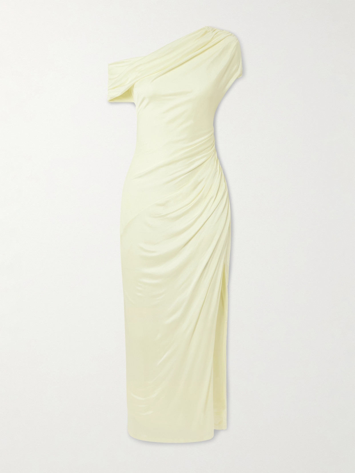 Galvan Off-the-shoulder Draped Stretch-jersey Maxi Dress In Yellow