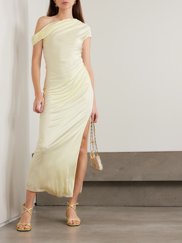 Galvan Off-the-shoulder draped stretch-jersey maxi dress