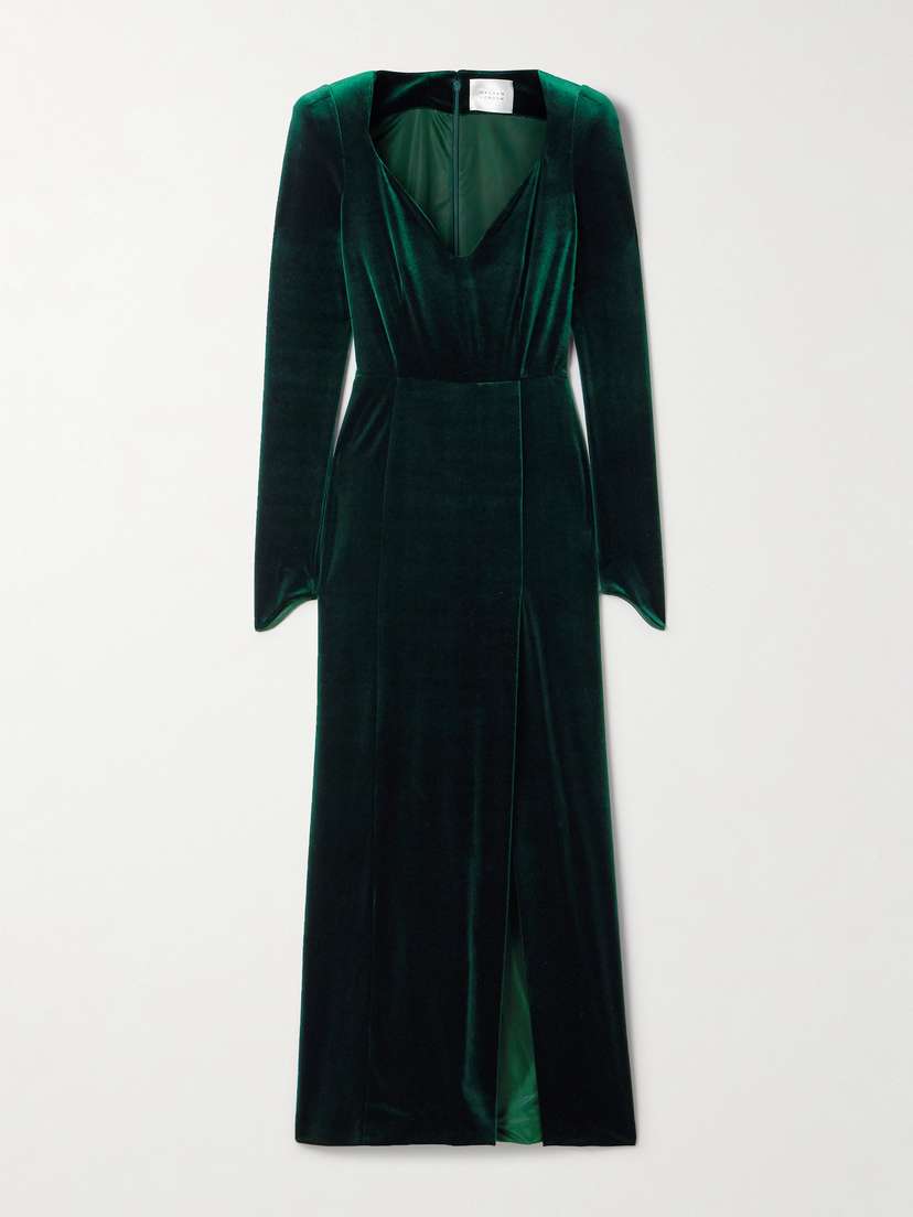 Galvan Stretch-velvet Gown