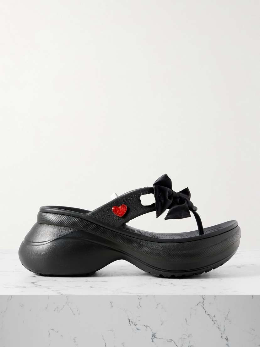 Balenciaga + Crocs™ Embellished Rubber Platform Flip Flops