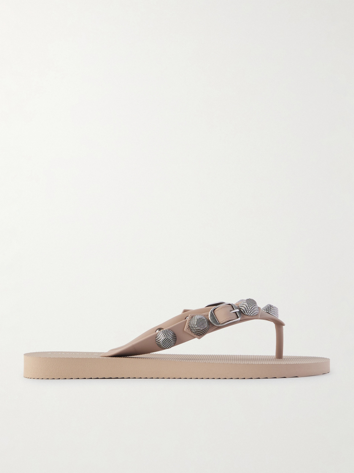 Balenciaga Cagole Embellished Rubber Flip Flops