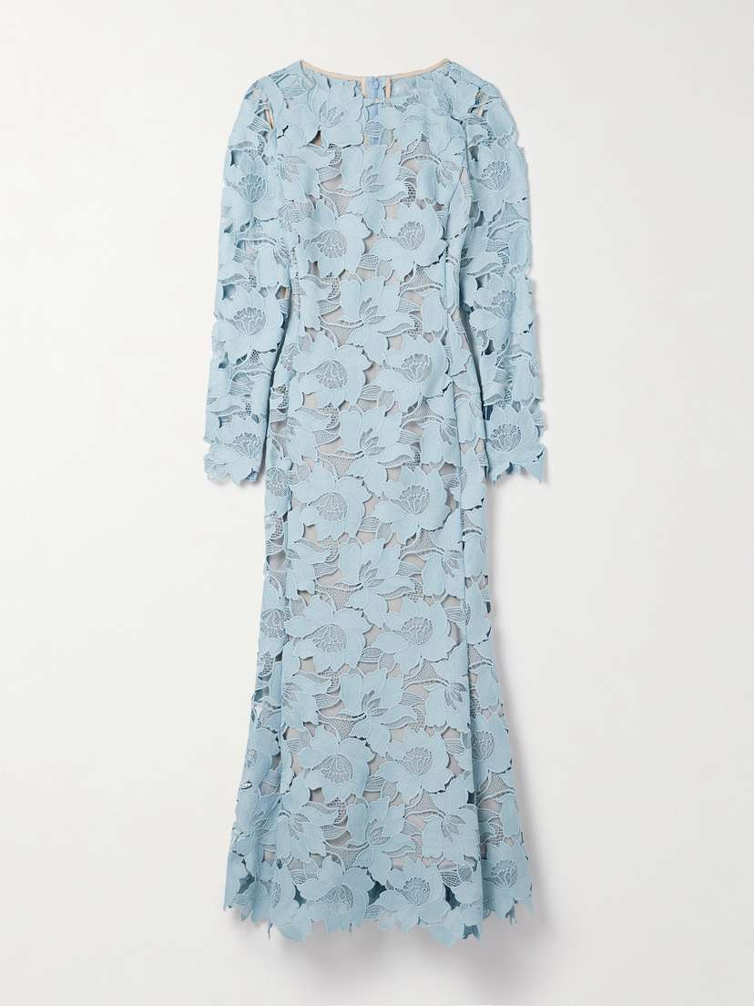 Oscar de la Renta Guipure Lace Midi Dress