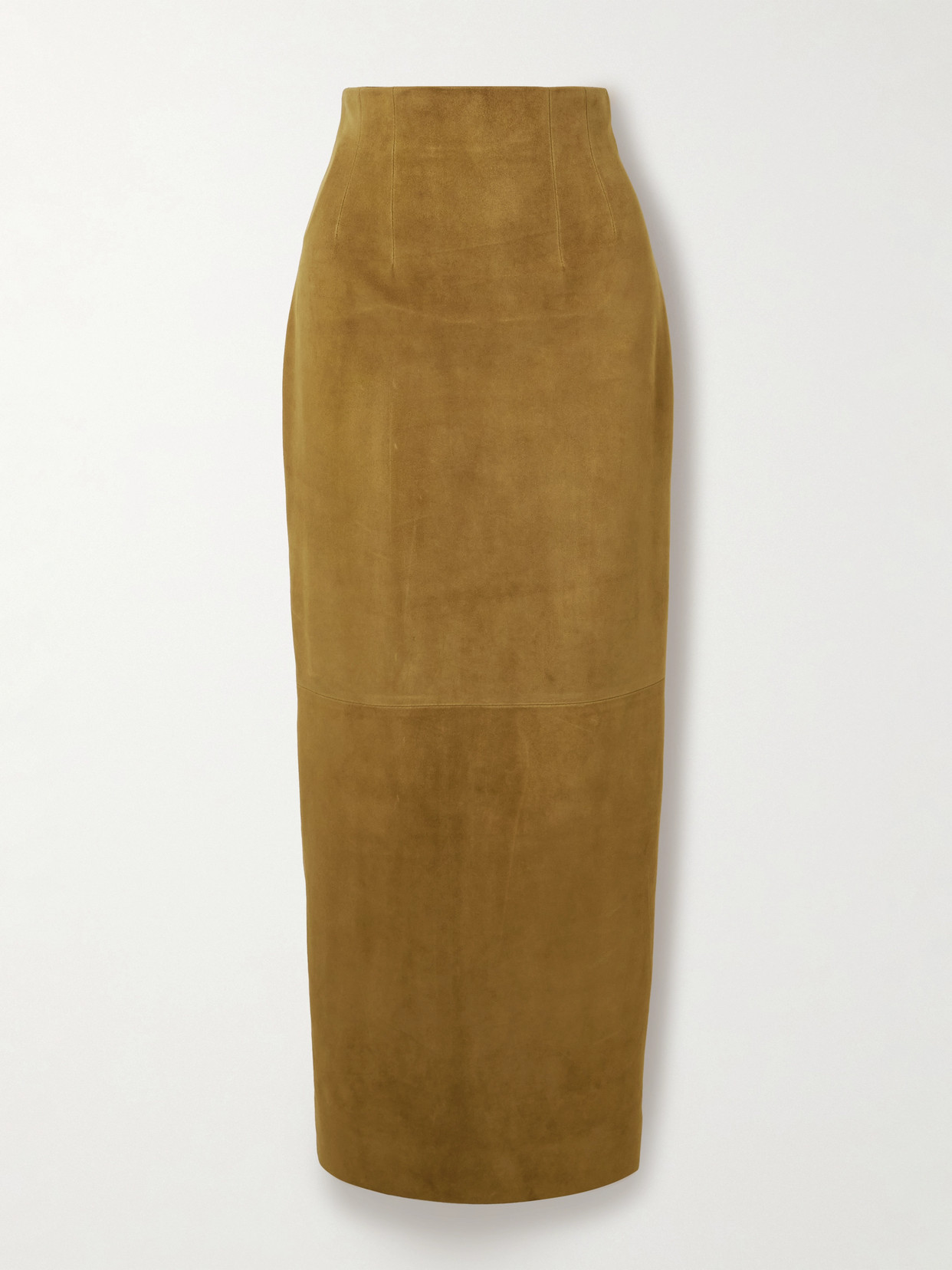 Khaite Loxley Suede Maxi Skirt In Brown