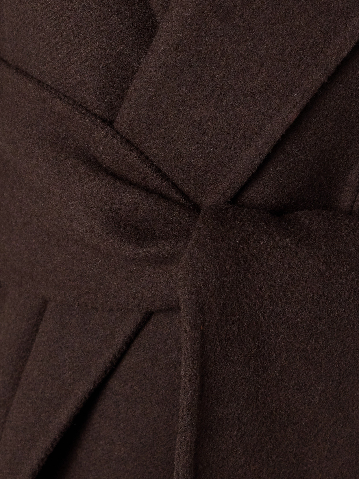 Khaite Jelson Belted Wool-felt Coat In Brown