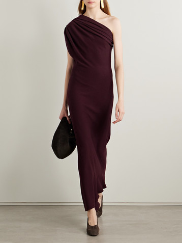 KHAITE Coast one-shoulder wool-blend maxi dress