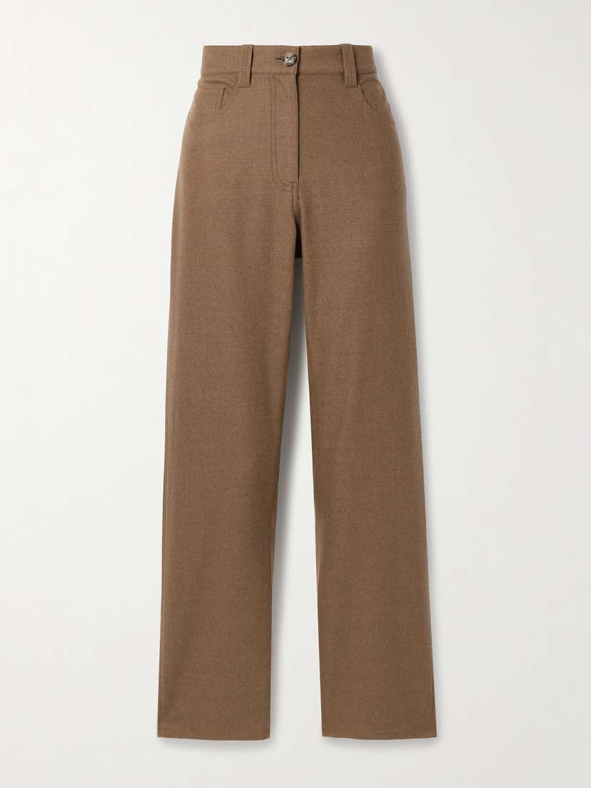 Khaite Callum Brushed-wool Straight-leg Pants