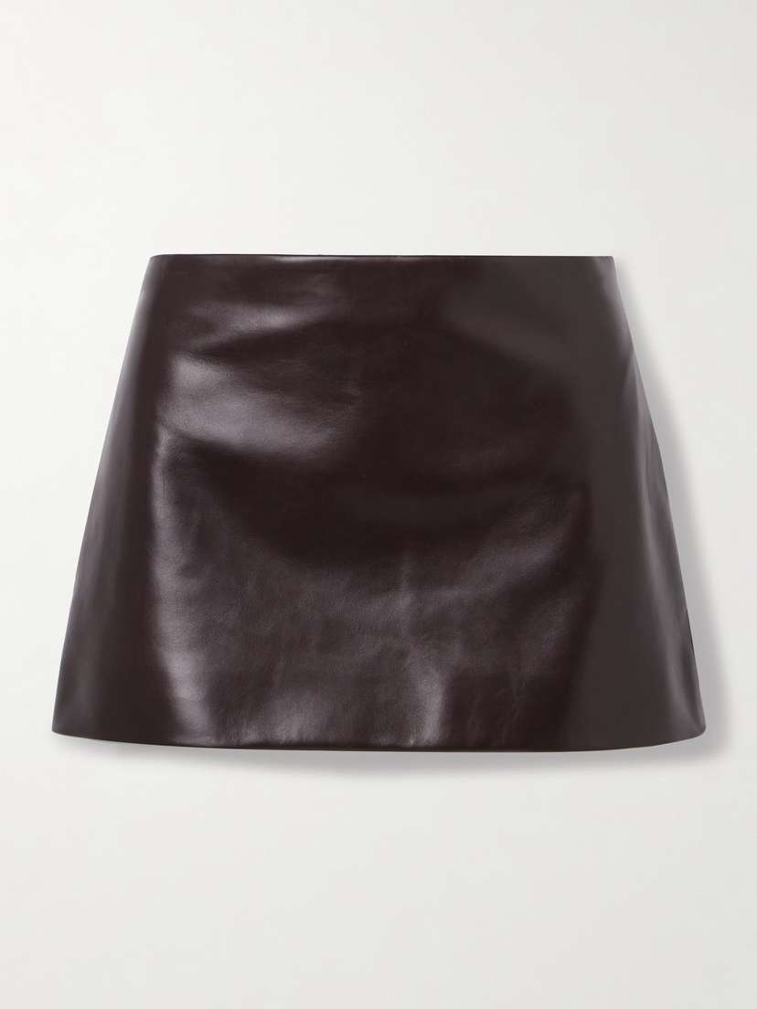 Khaite Jett Leather Mini Skirt