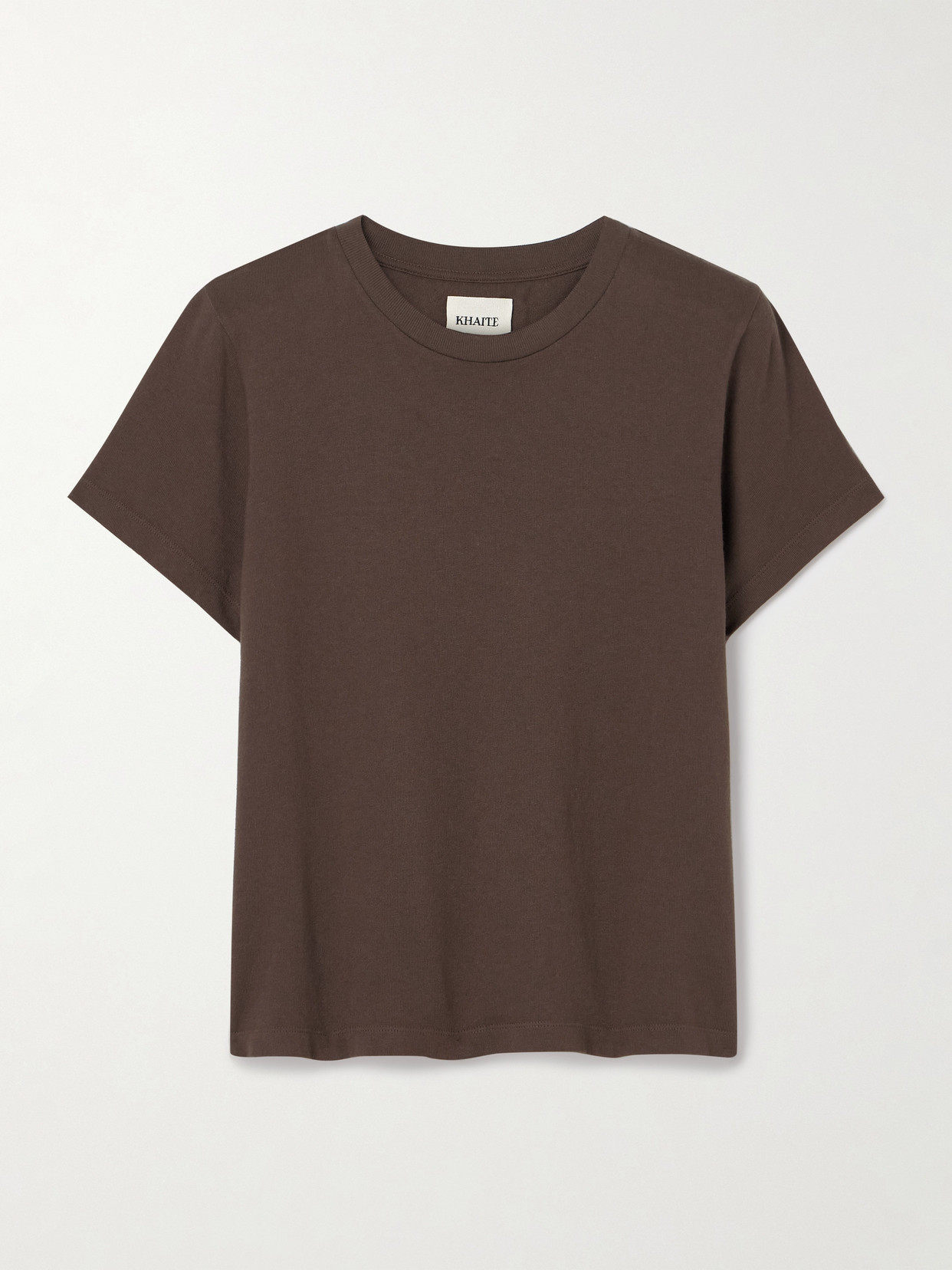Khaite Emmylou Cotton-jersey T-shirt In Brown