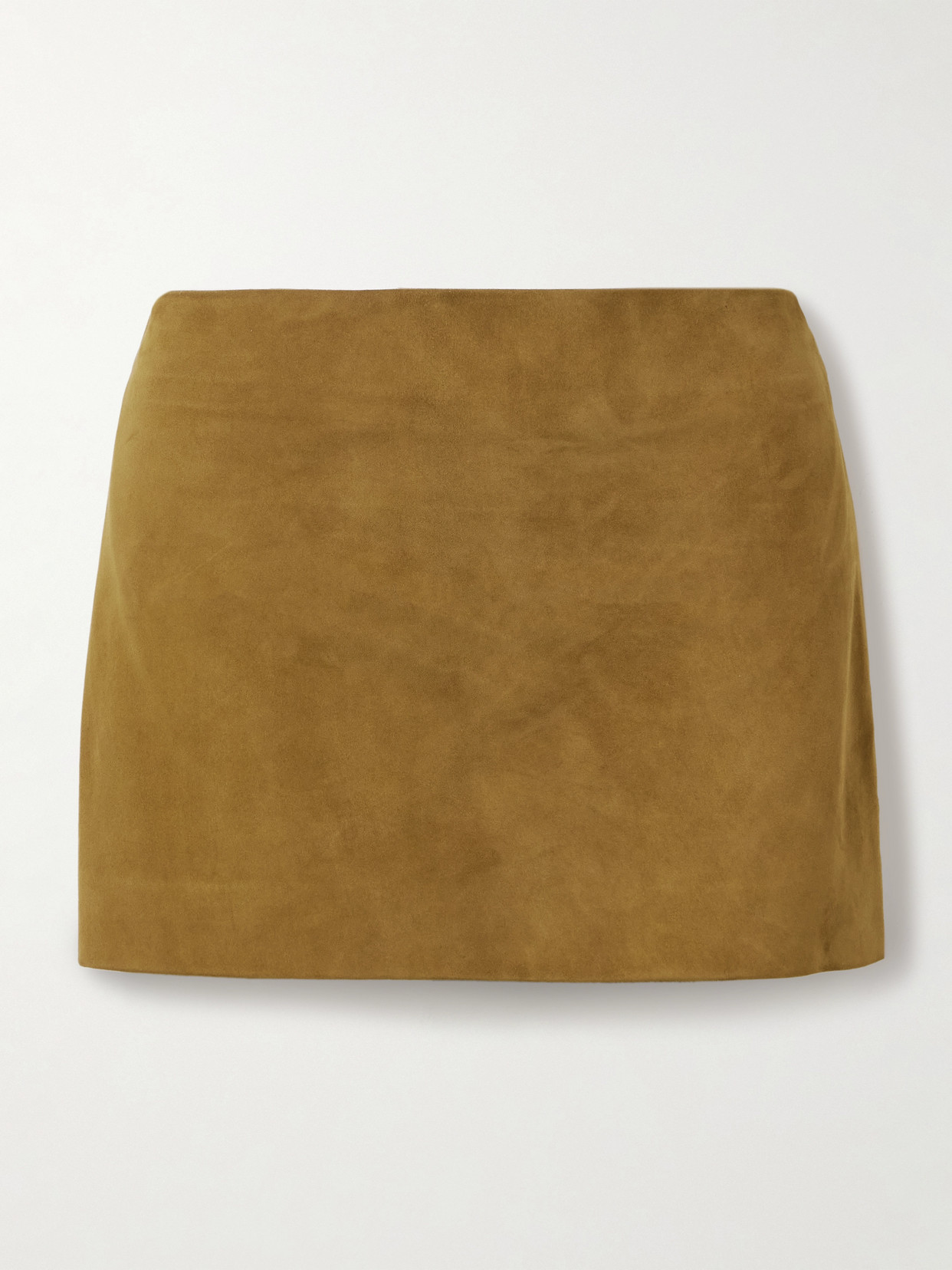 Khaite Jett Suede Mini Skirt In Brown
