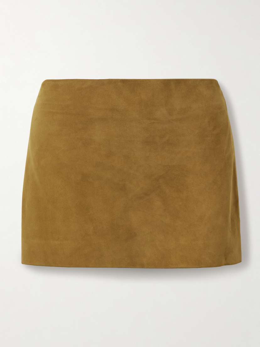 Khaite — Jett suede mini skirt