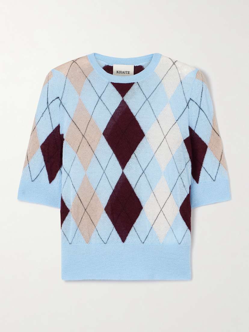 Khaite Anders Argyle Cashmere And Mohair-blend Sweater