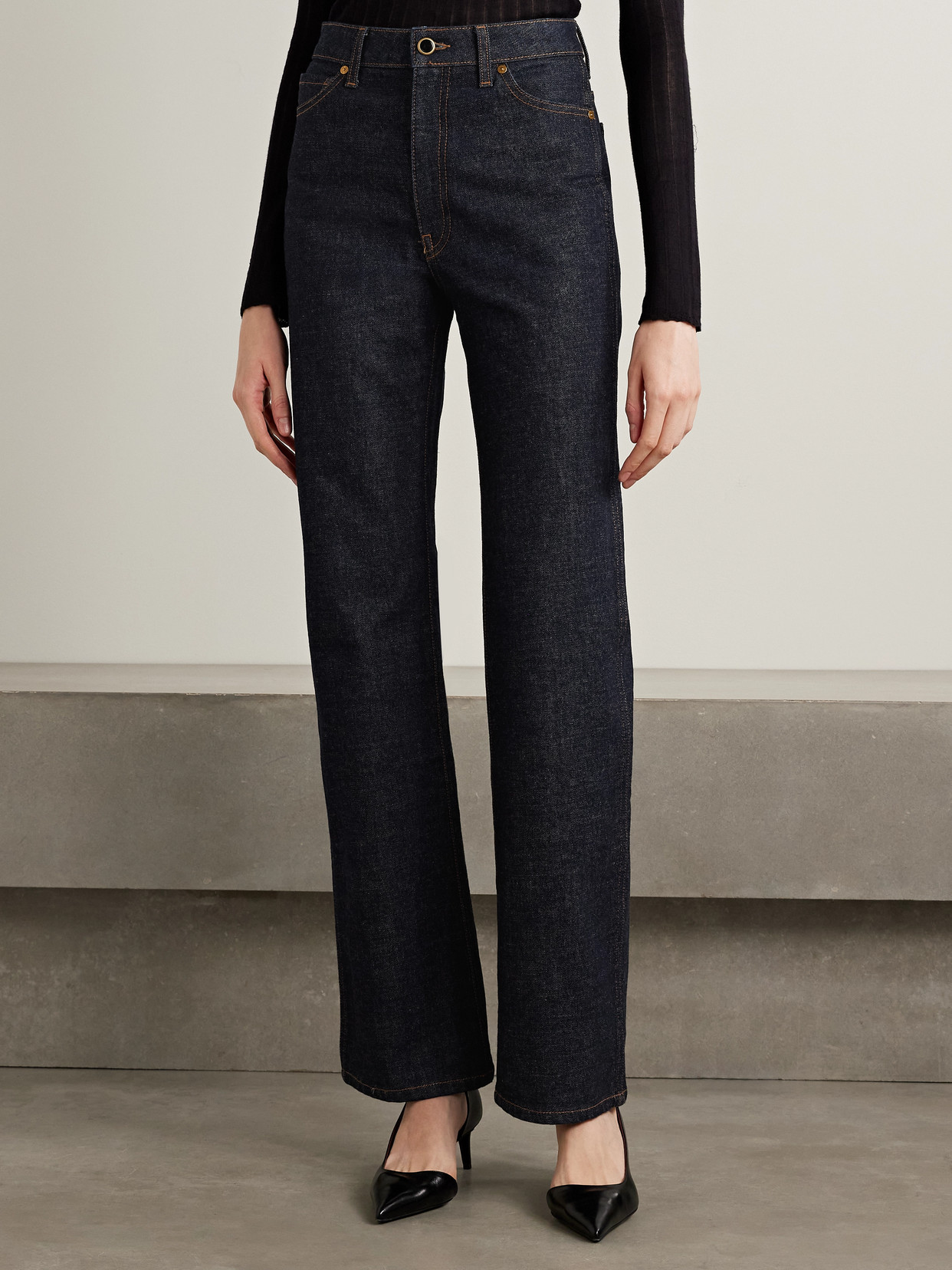 Khaite Danielle High-rise Straight-leg Jeans In Blue