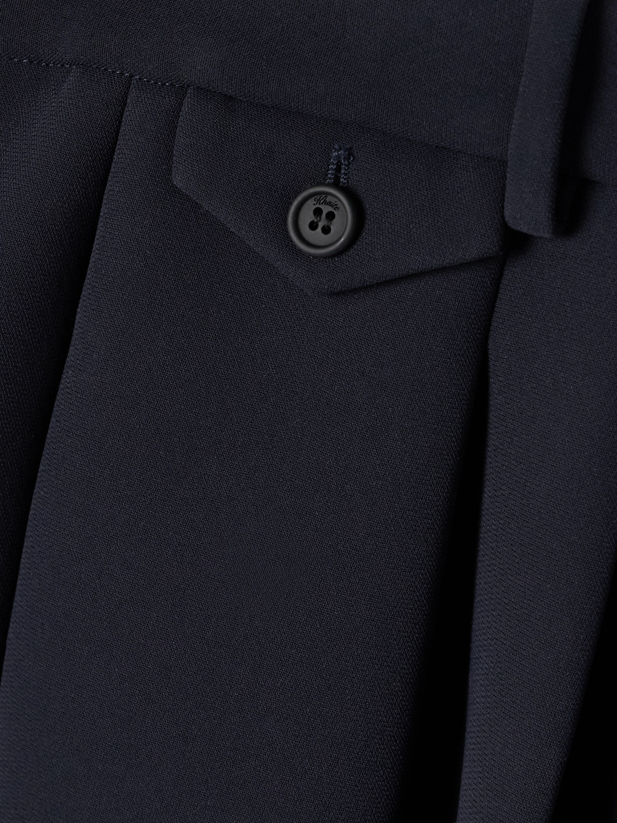 Khaite Dugan Pleated Double Face Crepe Pants In Blue