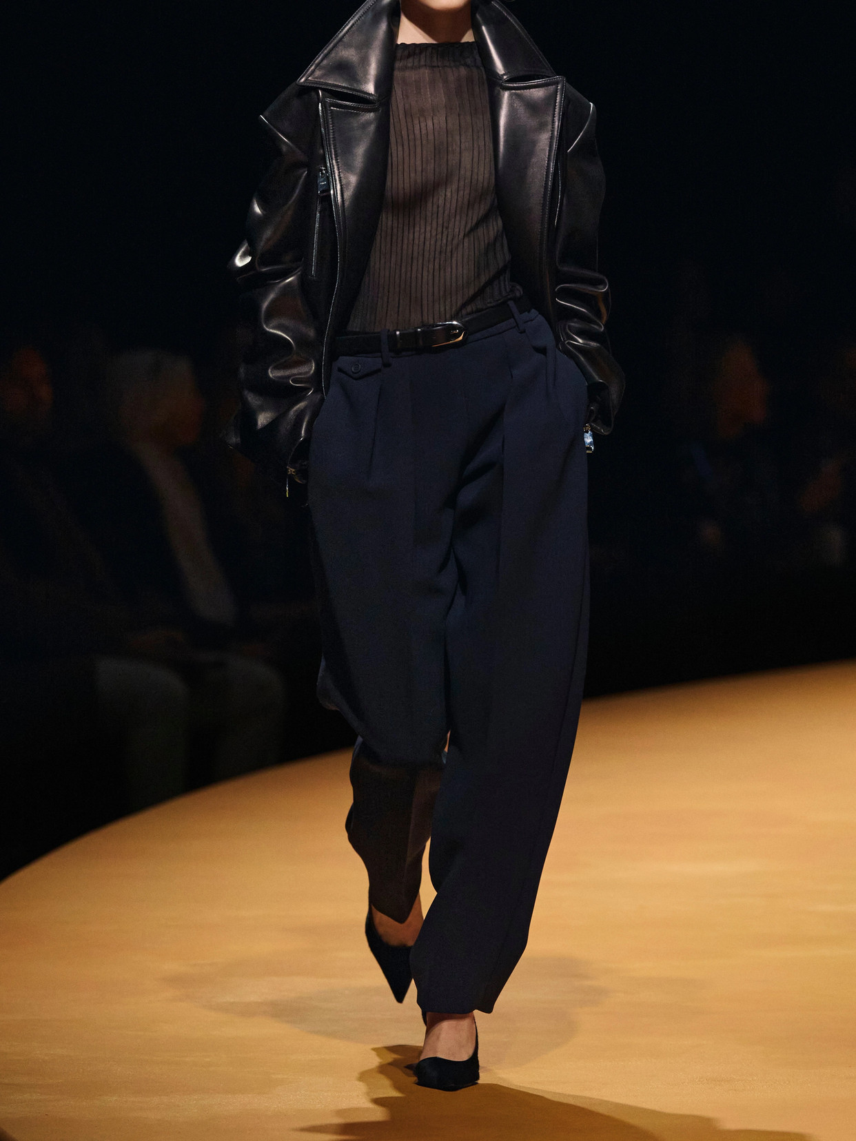 Khaite Dugan Pleated Double Face Crepe Pants In Blue