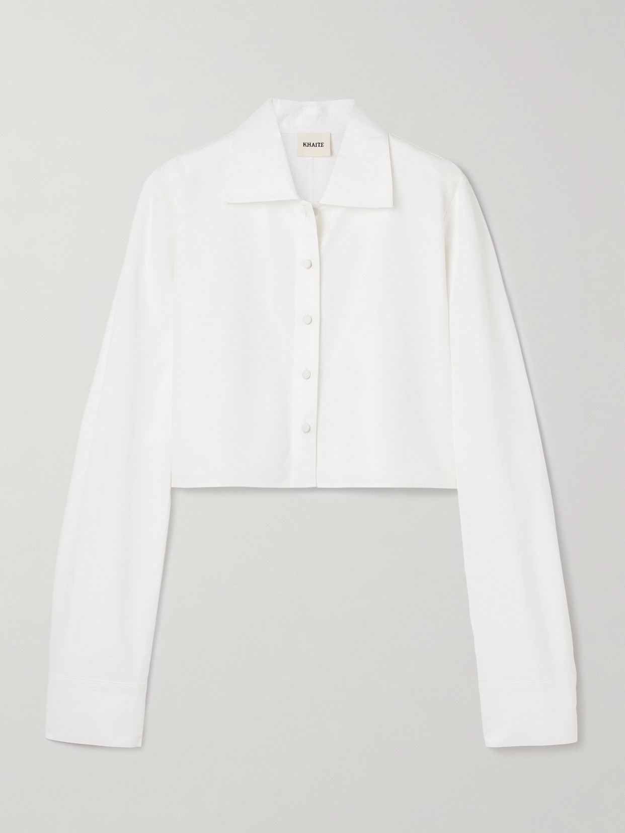 Khaite Jasen Crop Button-up Shirt In White