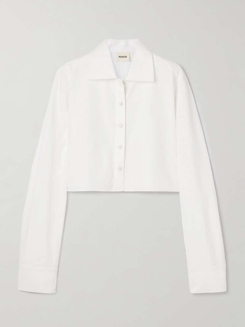 Khaite Jasen Cropped Oxford Shirt
