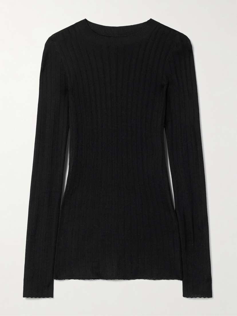 Khaite — Elm ribbed silk and wool-blend top
