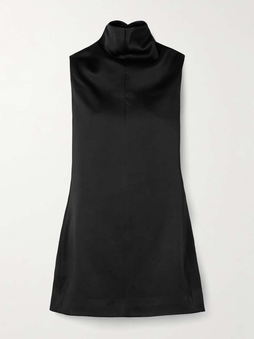Khaite Daria Satin-crepe Turtleneck Mini Dress