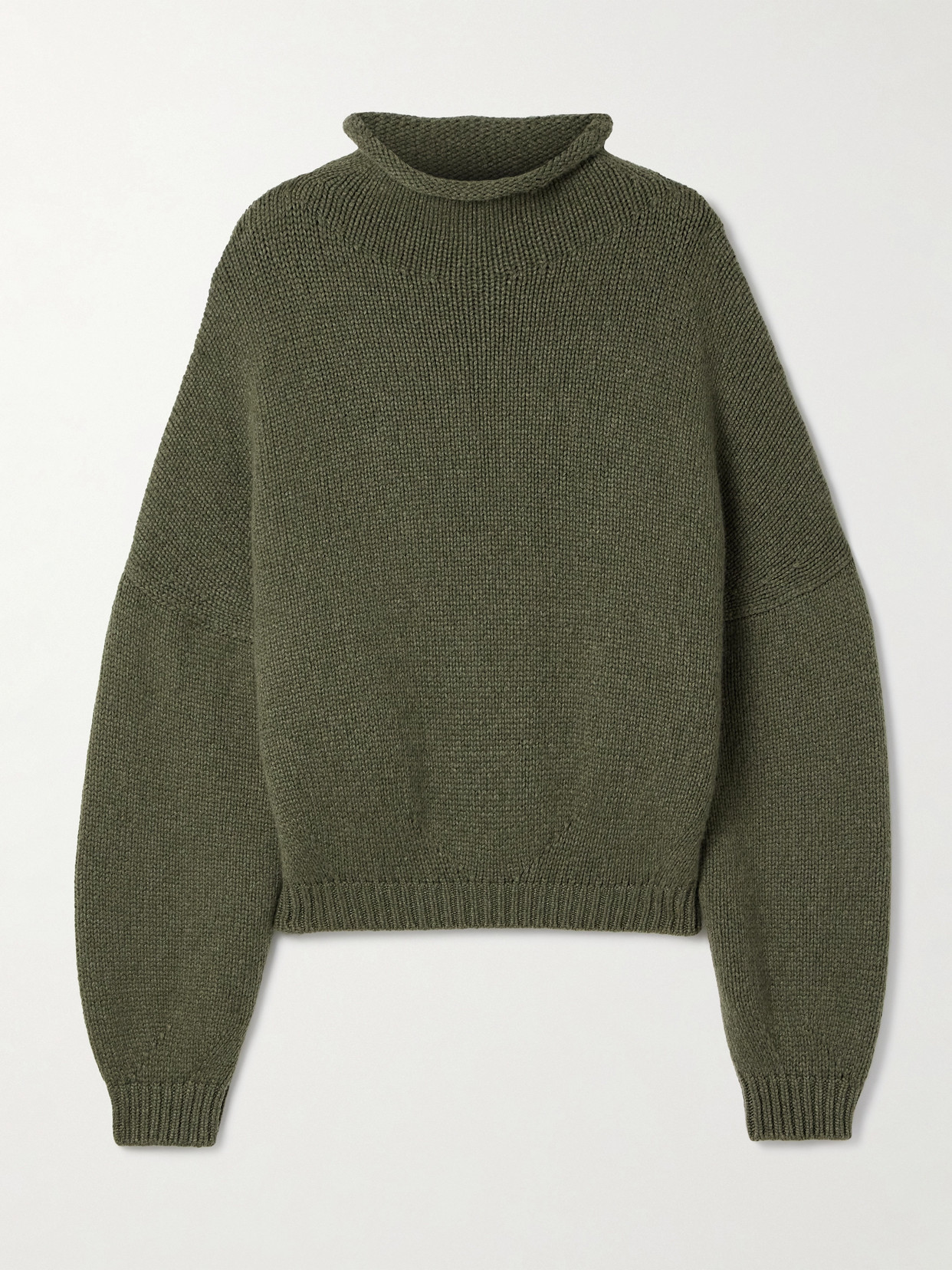 Khaite Juniper Cashmere Turtleneck Sweater In Green