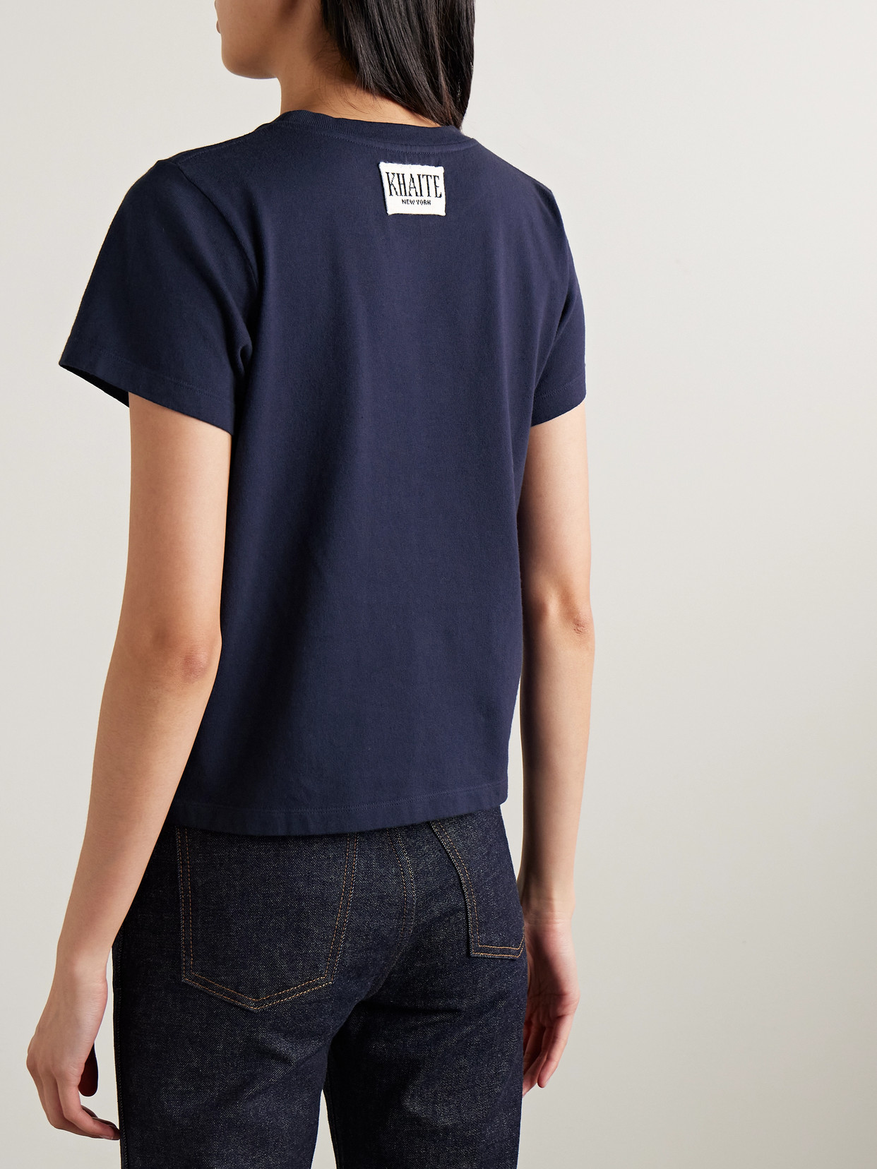 Khaite Emmylou Cotton Jersey T-shirt In Blue