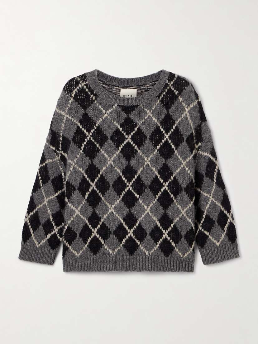 Khaite Colt Argyle Cashmere-jacquard Sweater