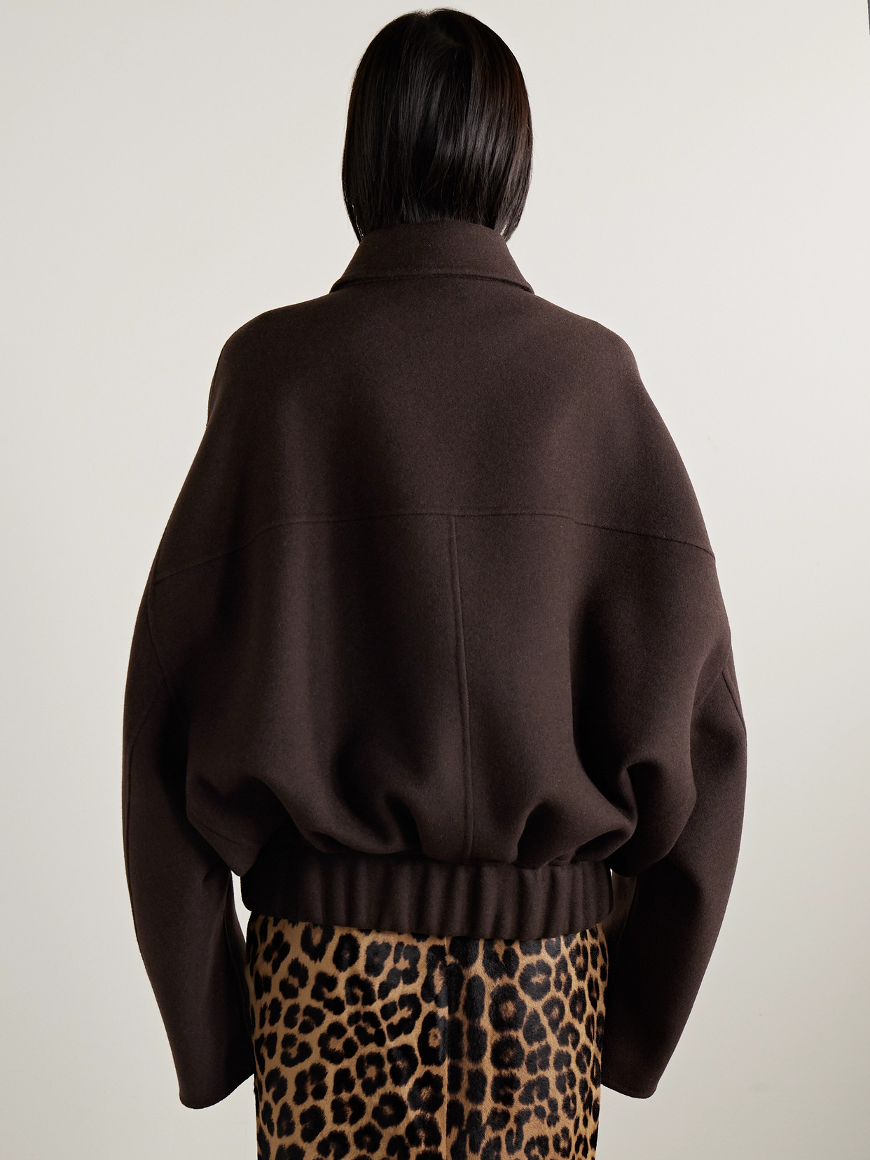 Khaite Chocolate Wool Oversize Odin Jacket In Brown