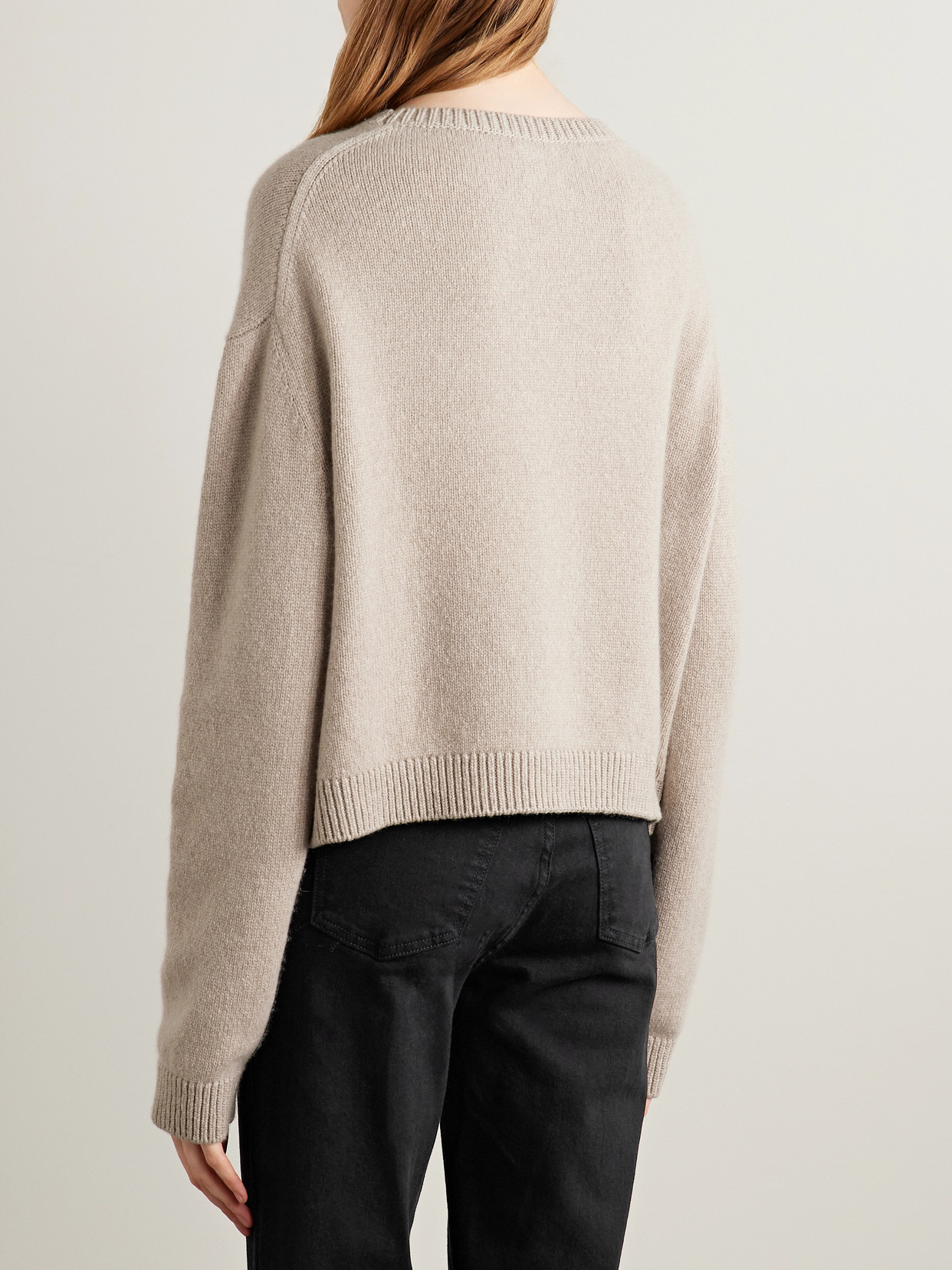 Khaite Margaux Cashmere Crewneck Sweater In Neutral