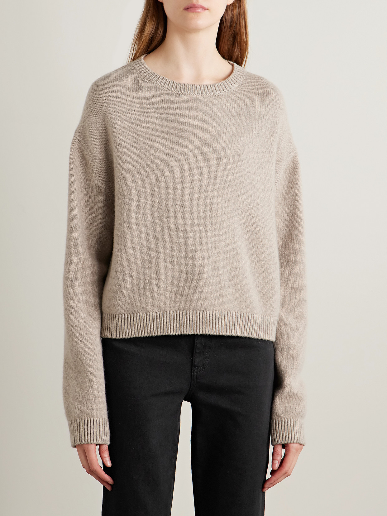 Khaite Margaux Cashmere Crewneck Sweater In Neutral