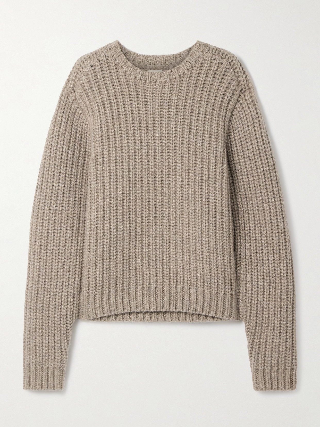Khaite Natt Ribbed Cashmere Sweater In Brown