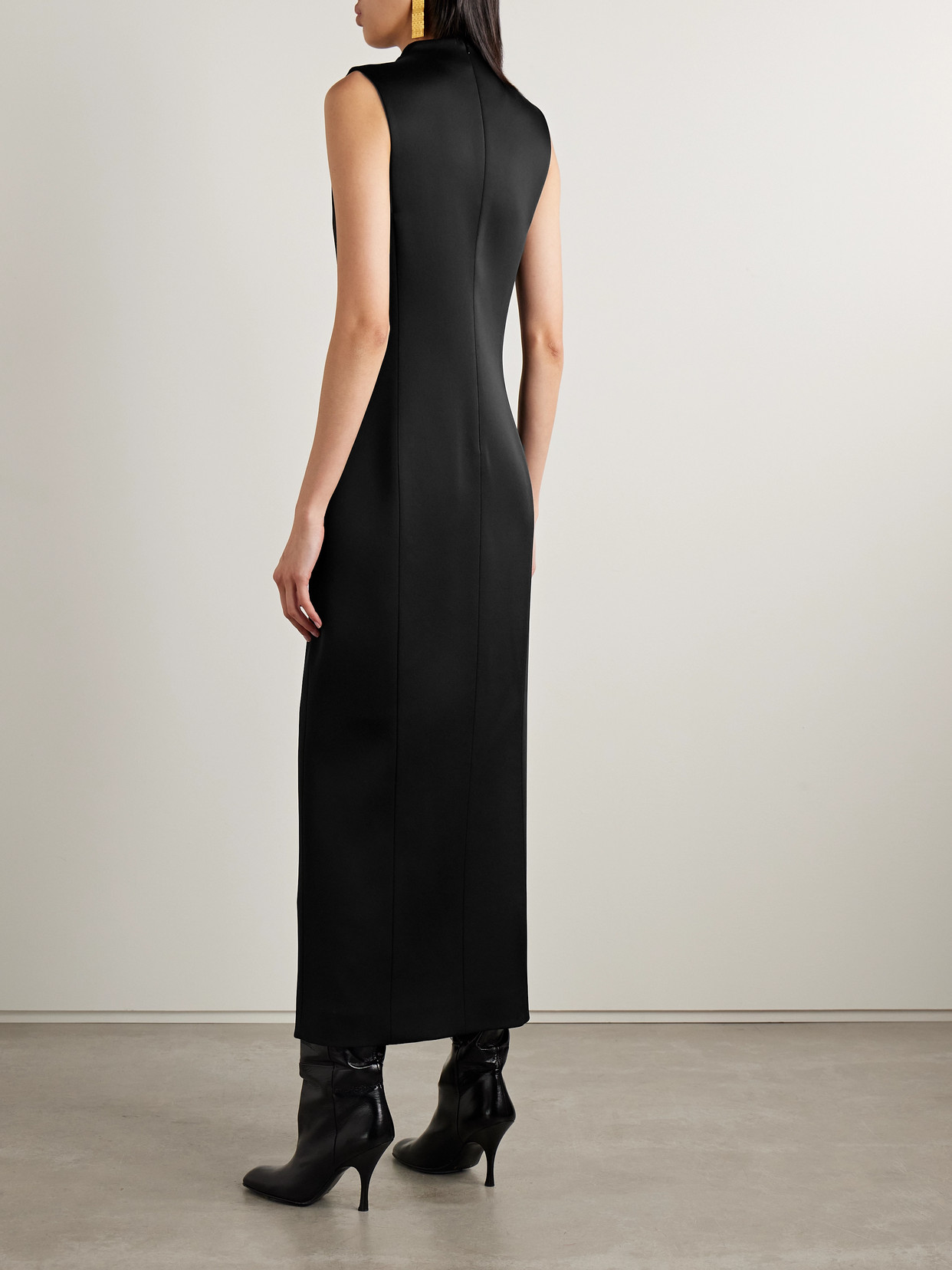 Khaite Lowen Satin-crepe Midi Dress In Multi