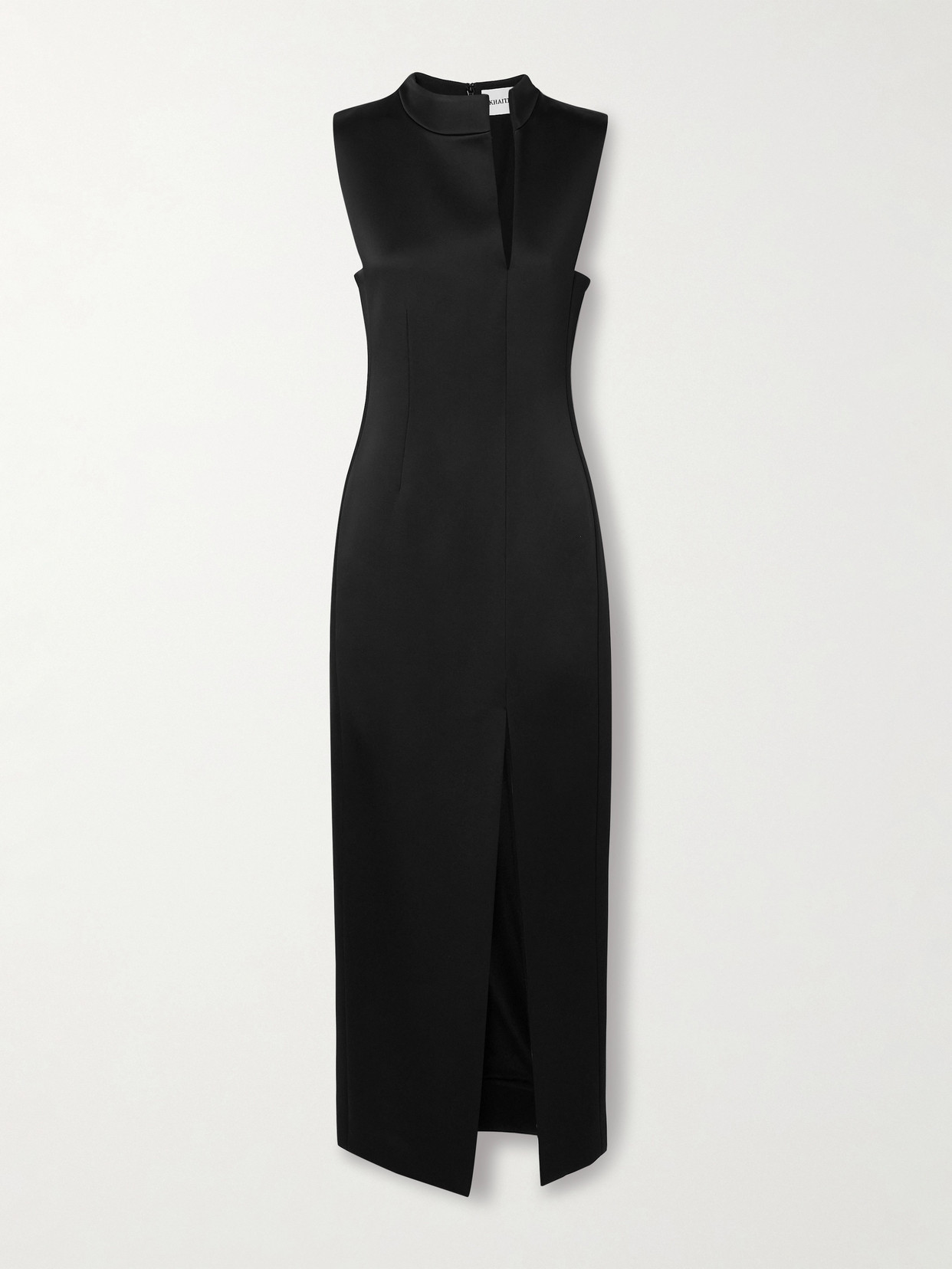 Khaite Lowen Satin-crepe Midi Dress In Multi